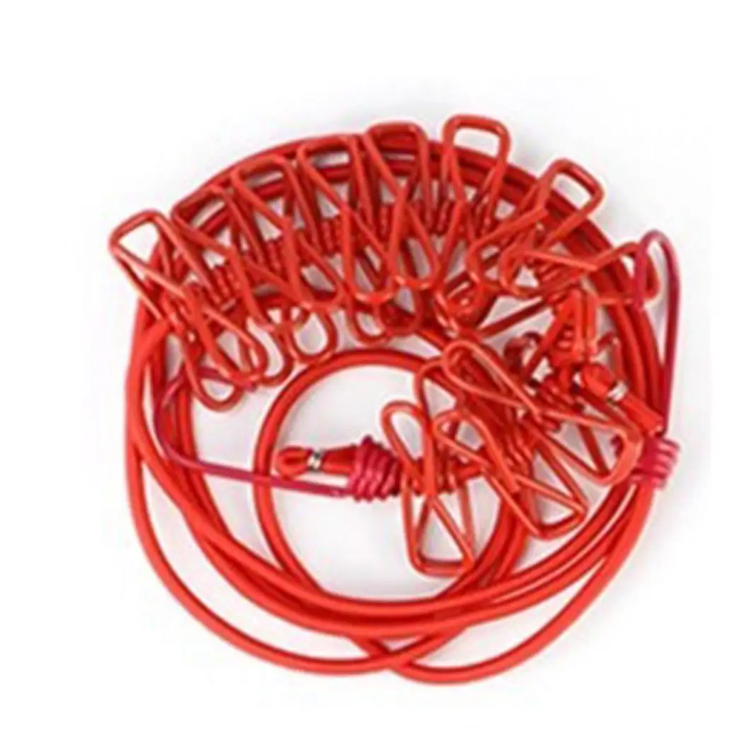 

Travel Portable Retractable Windproof Clothesline with 174cm/68.5inch 179g Household Clips PP, Steel Wire