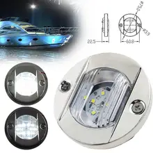 12 В, светодиодный подвесной светильник для морской лодки, Круглый, из нержавеющей стали, холодный белый, светодиодный, задний фонарь, для яхты, авто, для транспортного средства, для морской техники