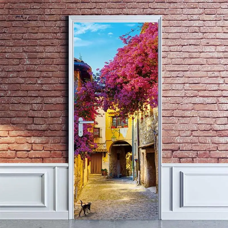 

4Pcs/set Horse 3D Door Stickers DIY Self-Adhesive Wall Decals PVC Waterproof Removable Home Bedroom Background Wall Decor