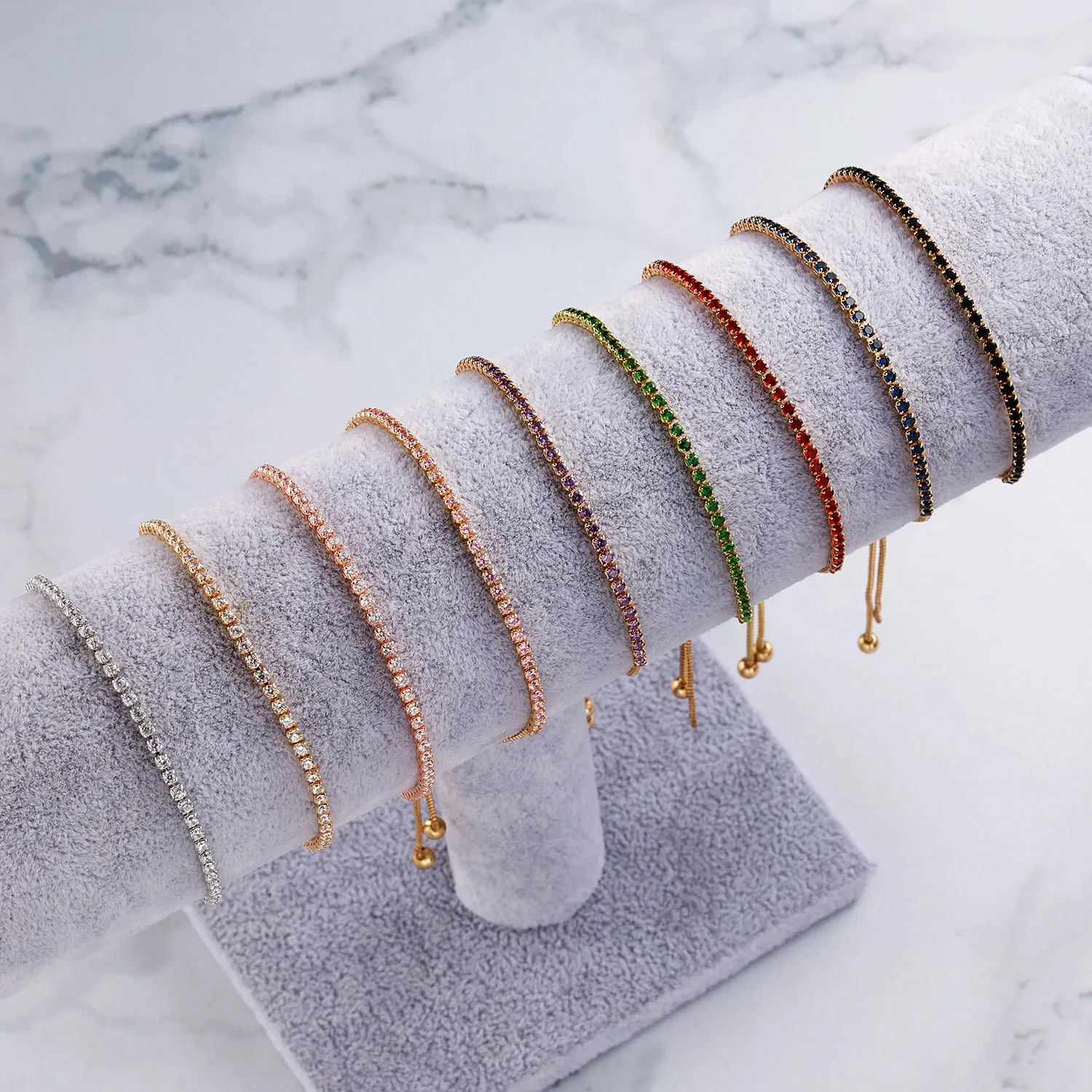 9 ألوان الأزياء مكعب زركونيا سوار للتنس و أساور للنساء هدايا جديد الفاخرة Armbanden Voor Vrouwen بيجو UB0124
