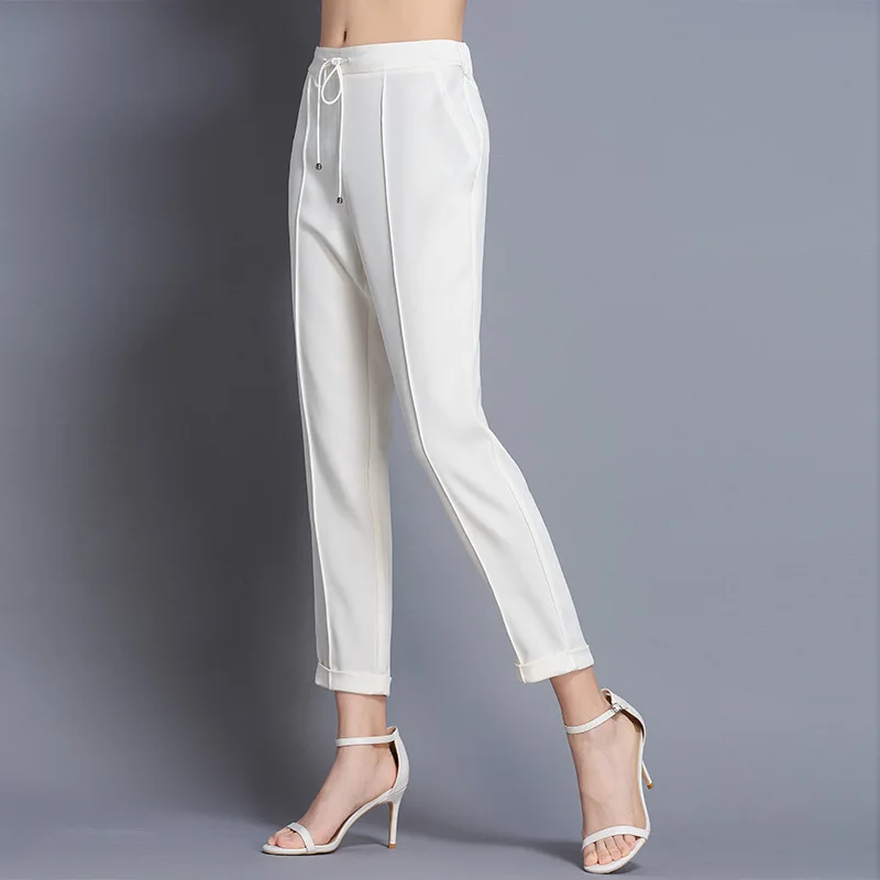 

2019 Spring and summer new arrival slimming 40m meters heavy mulberry silk pants harem pants summer trousers women 190313