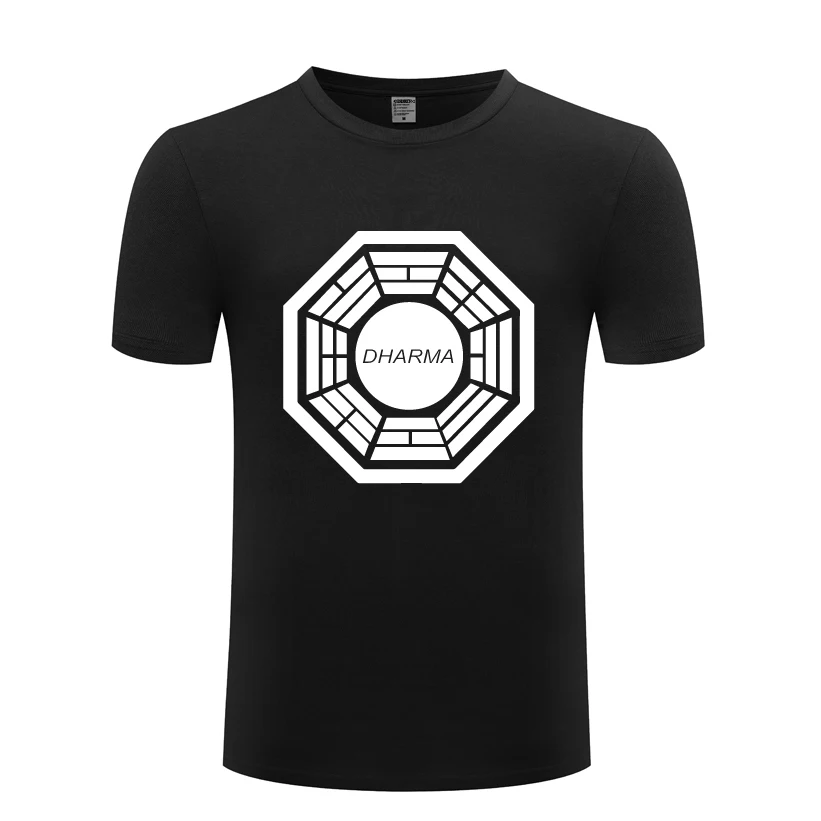 Dharma Initiative Lost Men's T-Shirt T Shirt Men 2018 New Short Sleeve O Neck Cotton Casual Top Tee | Мужская одежда
