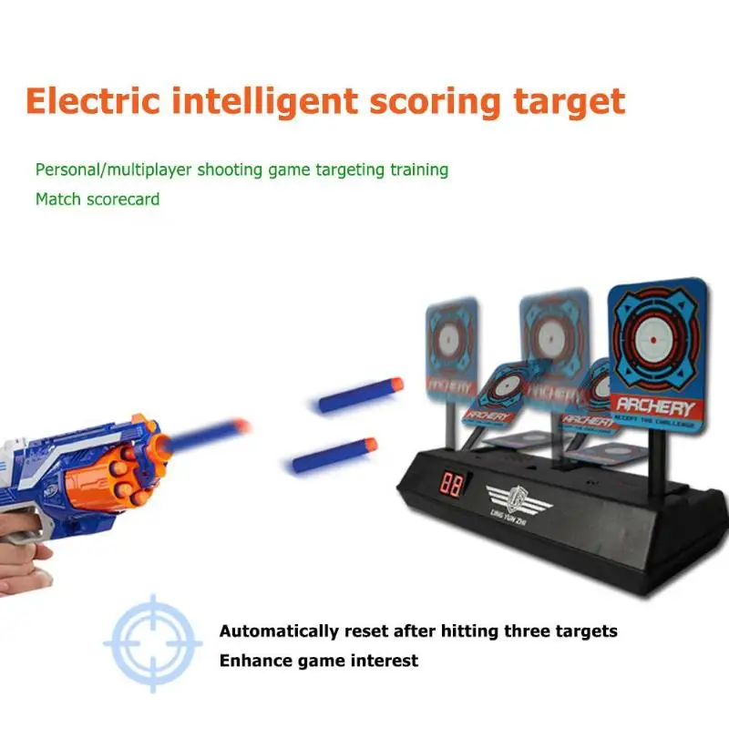 Стрельба Цель дети звук свет съемки игры Высокая точность забивание Авто Сброс электрический пистолет принадлежности с мишенями для Nerf игрушки
