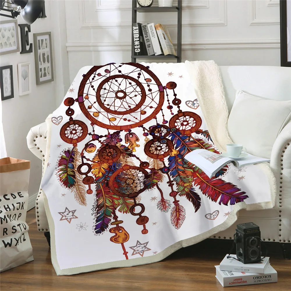 

New Fashion Blanket Comfortable Soft Blanket Thick Double-layer Plush 3d Digital Printing Blanket Dream Catcher