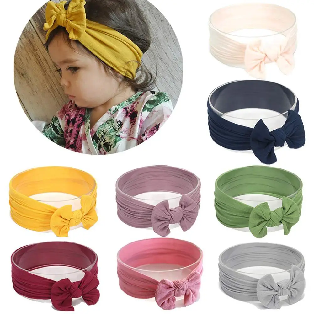 

8PCS Baby Nylon Headbands Turban Knotted Girls Hairband Super Soft Stretchy