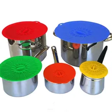 5 шт силиконовые крышки для пищевых продуктов комплекты Красочные вакуумные миска для микроволновой печи чашка-заварник Обложка Anti-dust Супер всасывания крышкой Frshing поддержанию 3