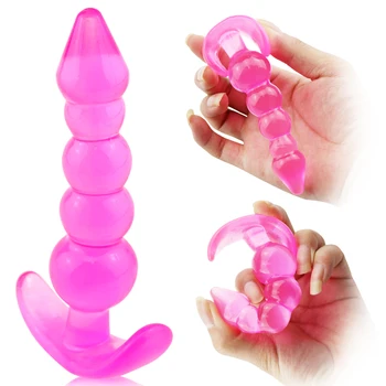 100% Silicone Anal Plug Bead Jelly Skin Feeling Dildo Sex Toy for Women Butt Plug Adult Product for Men Gay Erotic Accessories 5