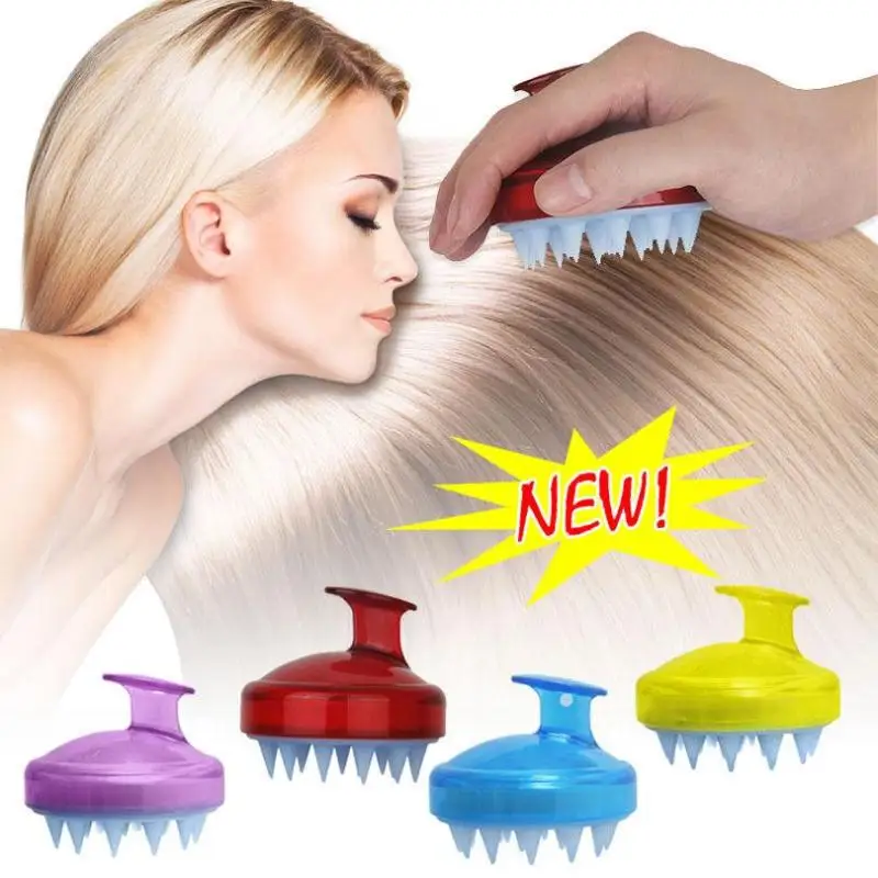 New Silicone Hair Massage Shampoo Brush Cleaning Head Itching Airbag
