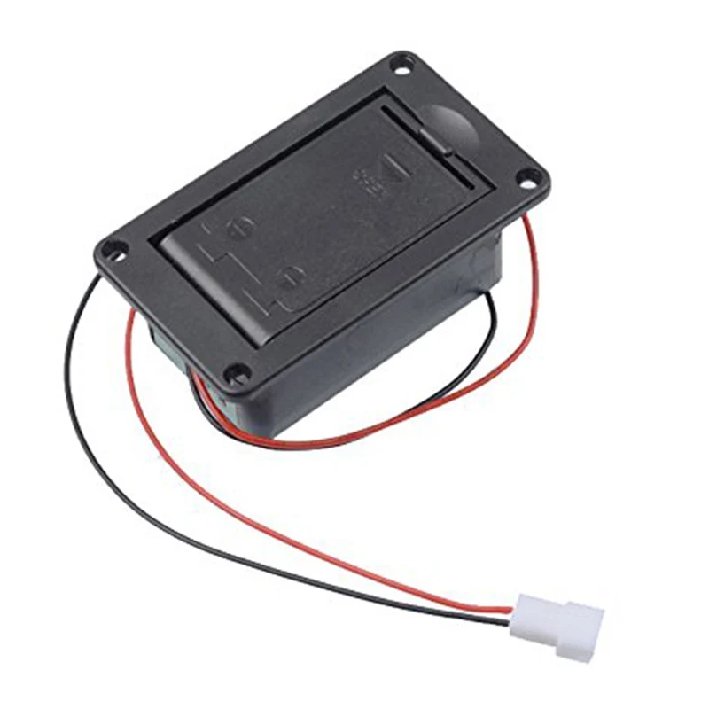 

Active Bass Guitar Pickup 9V Battery Boxs/Holder/Case/Compartment Cover With Metal Contacts Spring And 2 Pin Plug with Cable