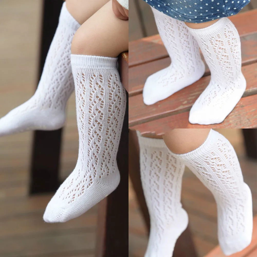 Casual Baby Girl Kid Infant Soft Mesh Cotton Knee High Princess
