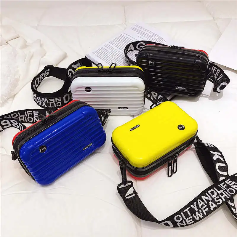 

New Fashion Trend Korean Version Fashion Mini Luggage Wide Shoulder Strap Slanting Single Shoulder Mini Box Bag Bolsa Feminina