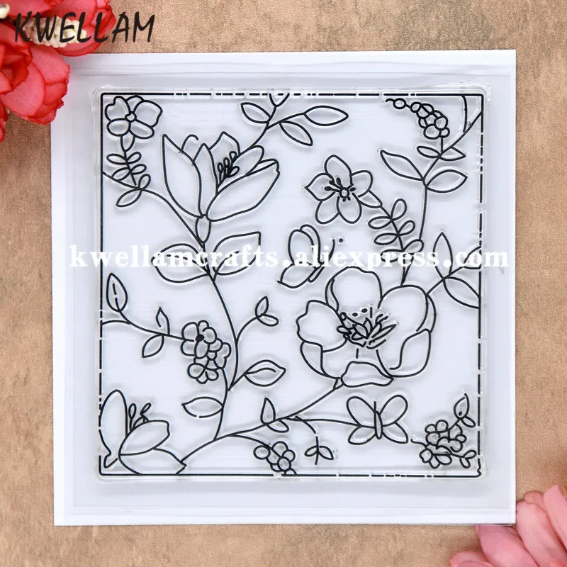 

Flowers Background Scrapbook DIY photo cards rubber stamp clear stamp transparent stamp 10x10cm KW8062005