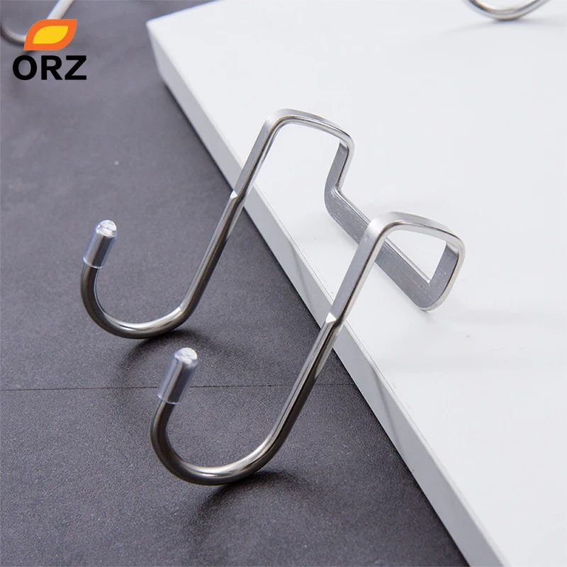 ORZ 4 Pack Home Kitchen S Shaped Hanging Hooks Stainless Steel Bathroom