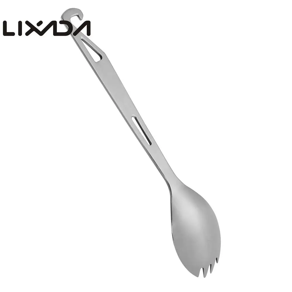 Lixada нержавеющая сталь Spork длинная ручка Spork с открывалкой для бутылок легкий открытый ужин Spork Столовые приборы для путешествий кемпинга