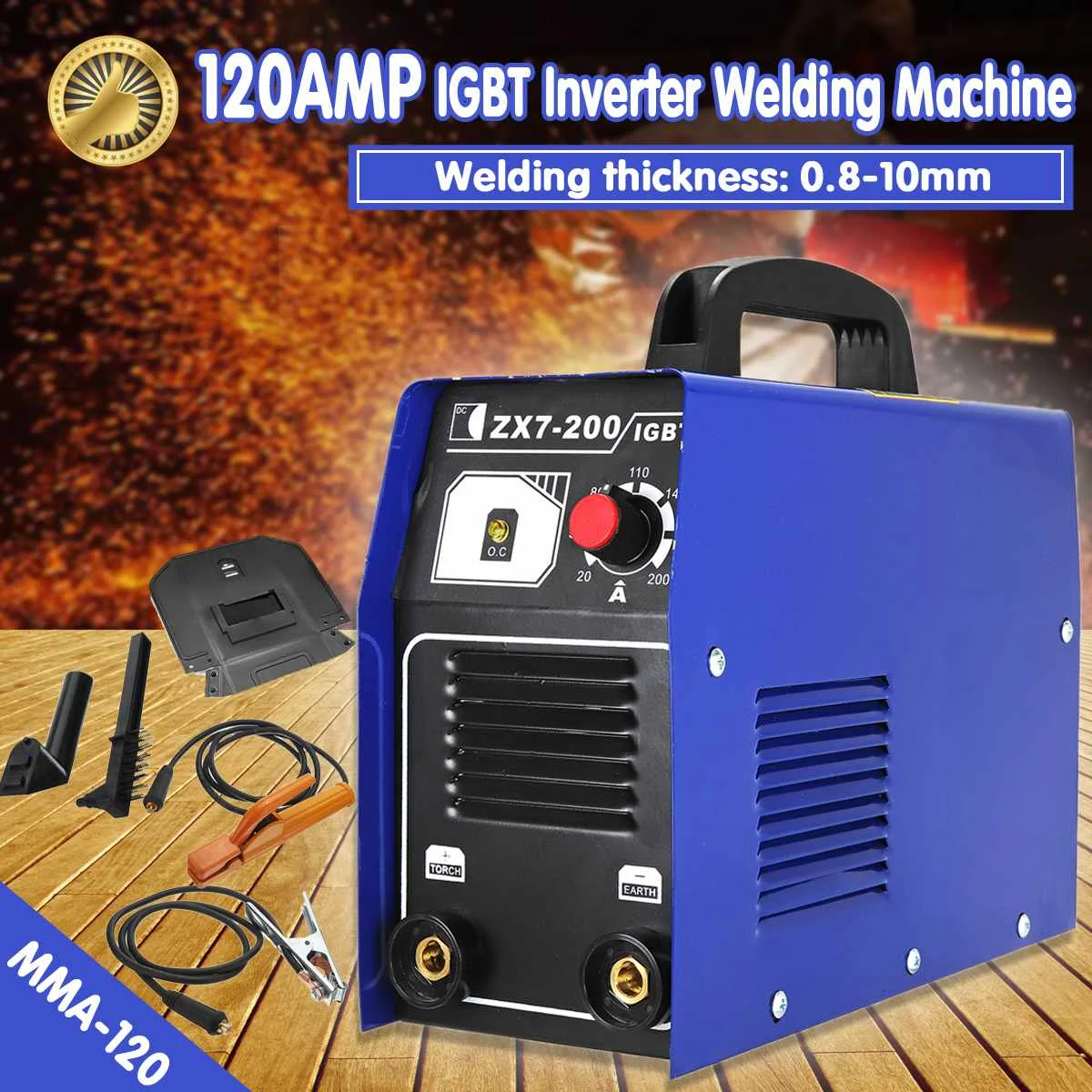 

Portable EU Plug Cutting Machine ARC 120Amp Stick Welding DC Inverter MMA Welding Machine IGBT Welding Accessories