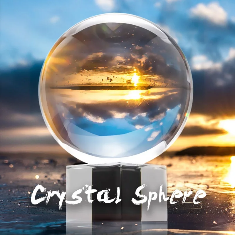 

Photography Crystal Ball Ornament FengShui Globe Divination Quartz Magic Glass Ball Home Decor Sphere Lens ball 50/80mm