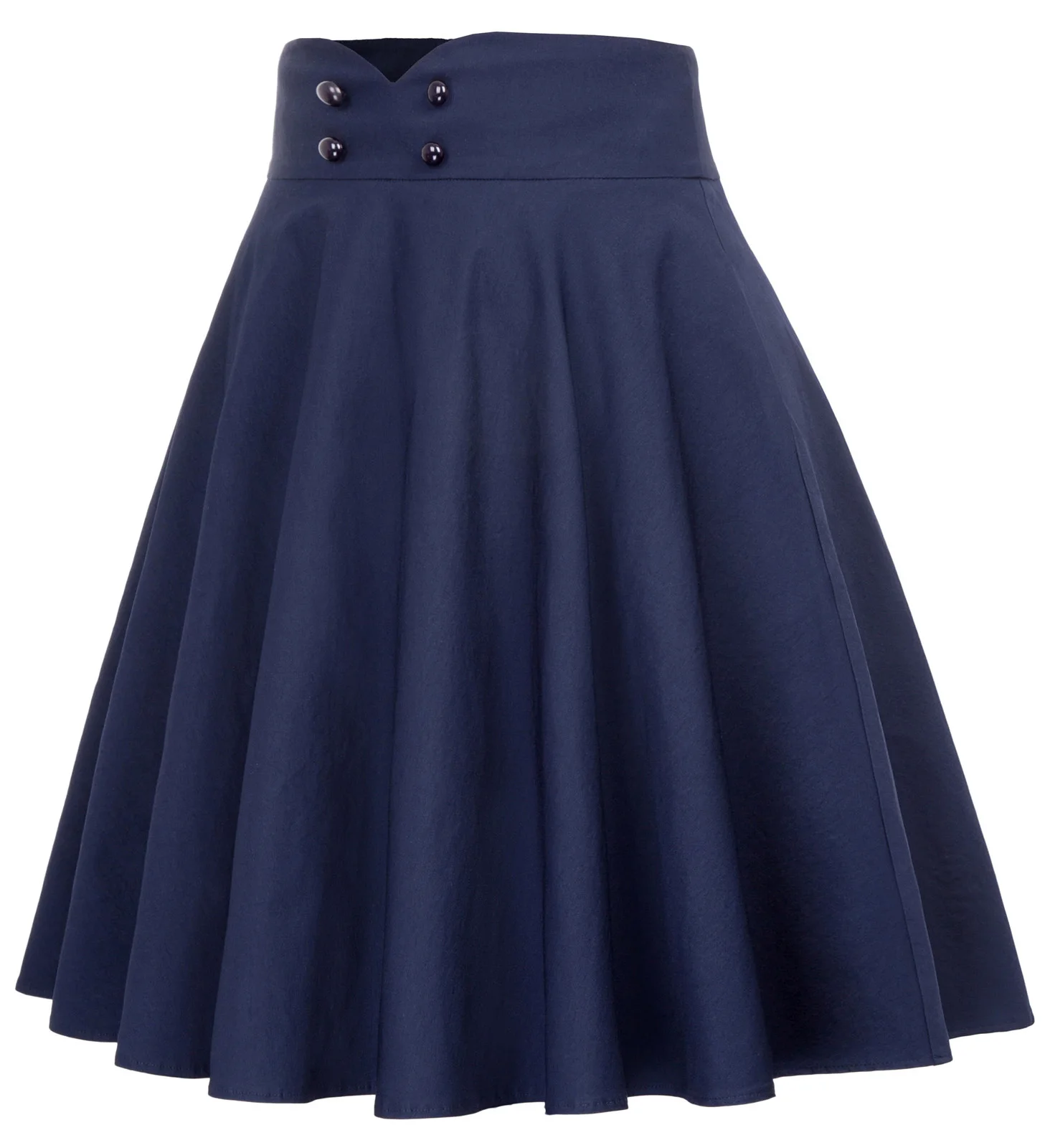 Плиссированная юбка трапециевидной формы женские сплошного цвета с кнопками, украшенные высокой талией в классическом винтажном и ретро-стиле Вечерние расклешонное платье
