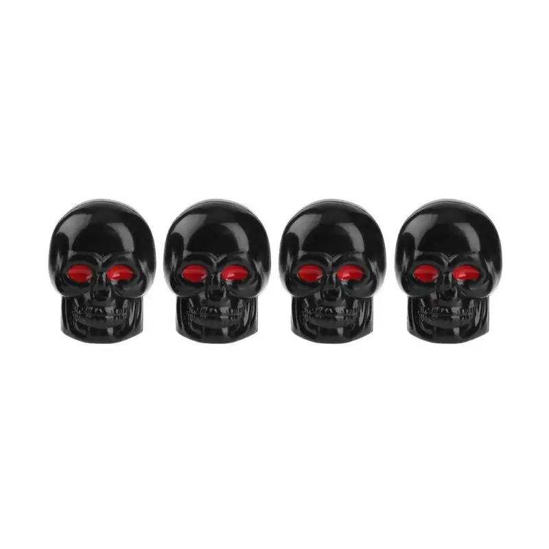 

4pcs Universal Black Skull Car Wheel Tire Tyre Valve Stem Caps Dust Covers