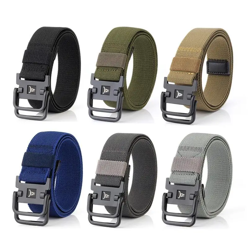 

Outdoor Strategical Waist Belt Multi-Functional Breathable Tactical Belt For Camping Hiking Double Ring Buckle
