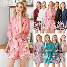 Хит, сексуальное женское белье, атласные халаты, платье, ночная рубашка, ночная рубашка, одежда для сна, гладкие, животные, птица, мягкая, летняя, легко стирается