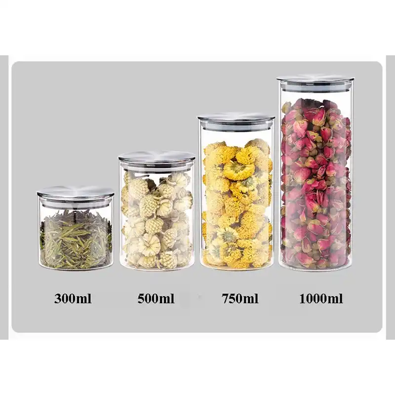 Glas Voedsel Opslag Containers Met Metalen Deksels Transparante Keuken Bussen Grote En Kleine Luchtdicht Voedsel Jar Voor Pantry Opslag Flessen Potten Aliexpress