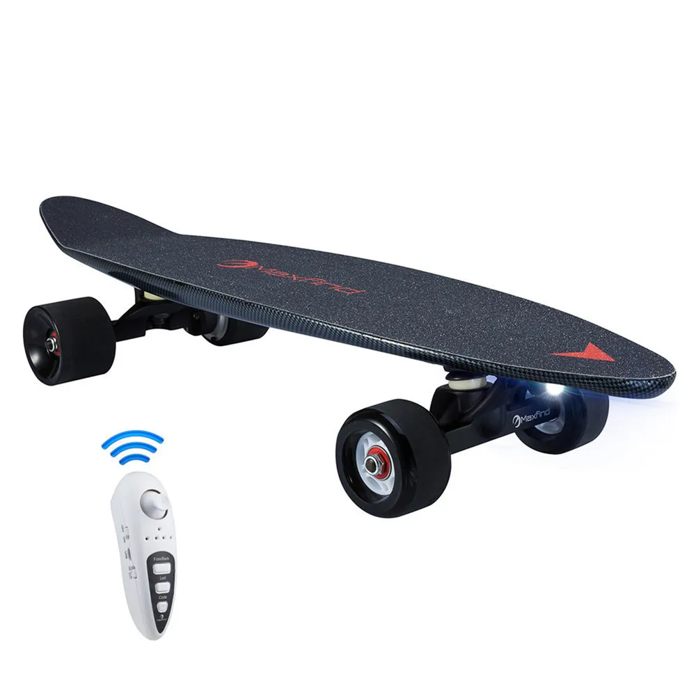 Maxfind 27 дюймов Электрический скейтборд с беспроводным пультом дистанционного управления длинная доска скейтборд легкий 4 колеса