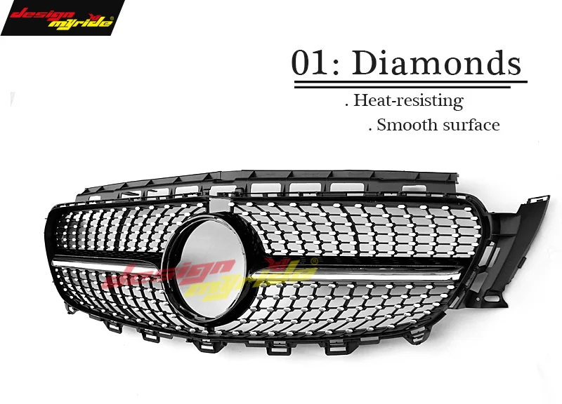  For Mercedes W213 Sport Diamond grille grill ABS Black With Camera E-Class E200 E250 E300 E350 E400