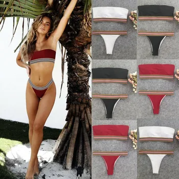 

Meihuida Swimsuit Bikini 2019 Women Bikini Set Swimwear High Waist Bikini Push Up Top Bathing Suit Women Swimwear Beachwear S-XL