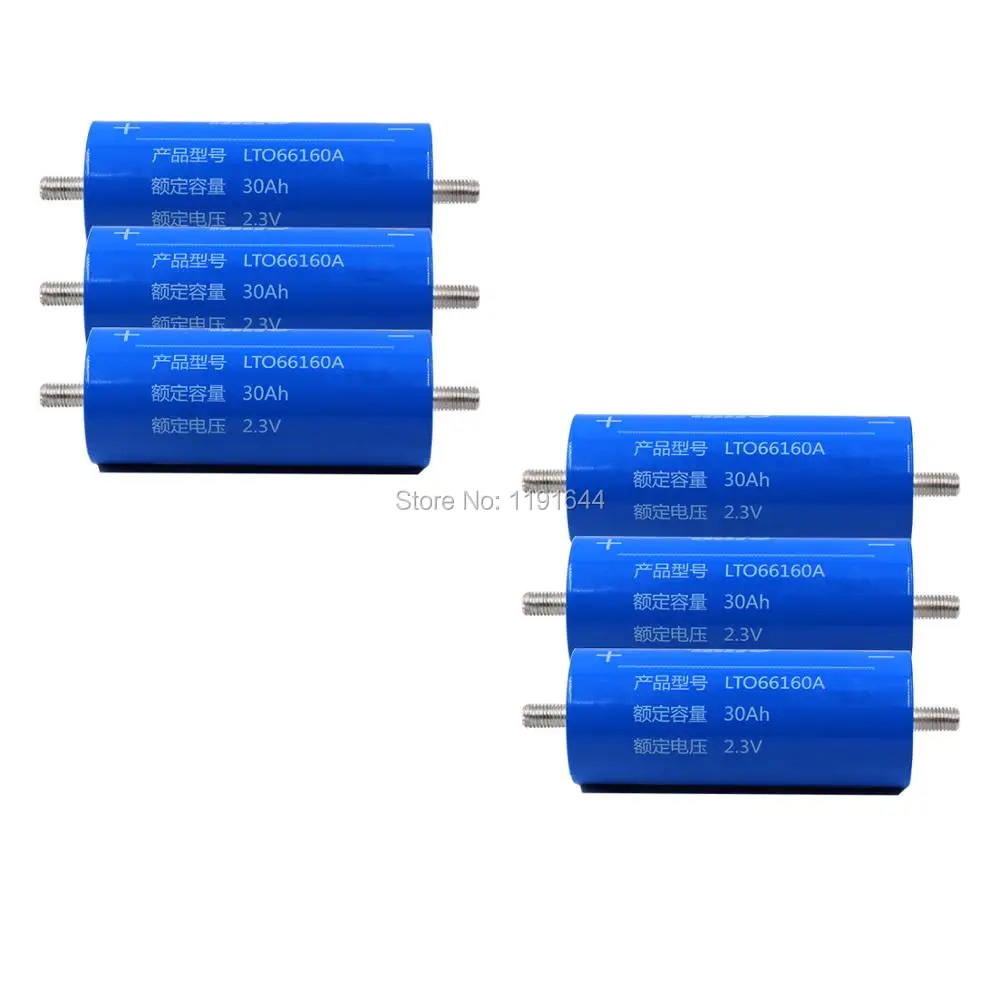 

6PCS/Lot LTO LTO66160A 2.3V 2.4V 30Ah 25000 Times Lifecycle Max 10C Discharge for EV Battery Pack