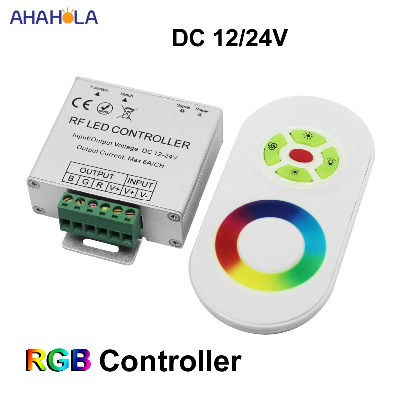 

Led Strip Controller 24v 12v Led Controller with RF Remote Control RF Wireless Remote Led Rgb Controller 12-24v