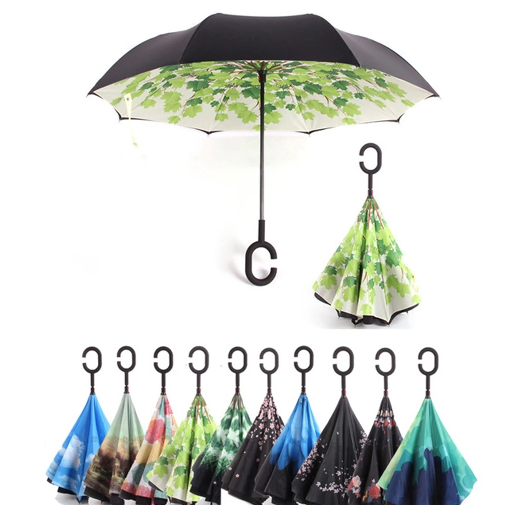

Reverse Umbrella Man Inverted Umbrella Umbrellas C Handle Windproof Women Sun and Rain Anti UV invertido Paraguas Parapluie