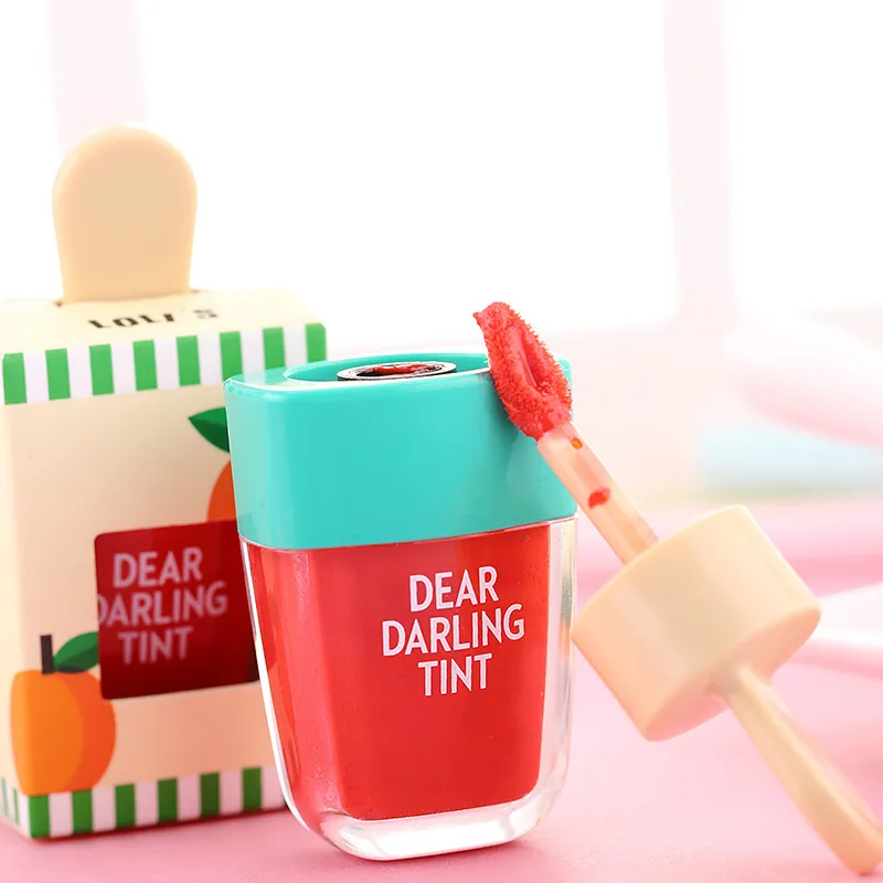 

5 color Cute Style Ice Cream Shape Lip Glaze Matte Lip Gloss Lipstick Does Not Fade Long Lasting Beauty Colorful 7ml
