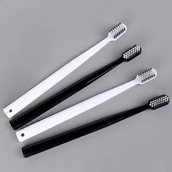

4Pcs Teeth Simple Couple Unisex Nonslip Handle Soft Hair Toothbrush Set Family Slim Household Cleaning Healthy Bamboo Charcoal