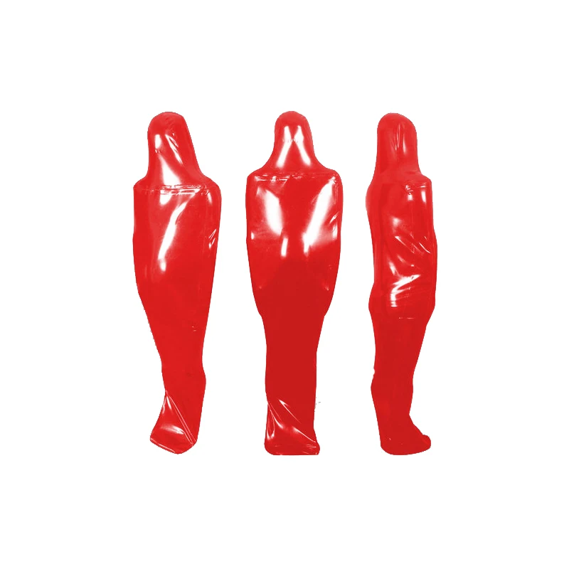 

2019 Latex Double layer Shackles Unisex Sleeping Bag Red Bodysuit Catsuit 0.4mm Rubber Size XXS-XXL