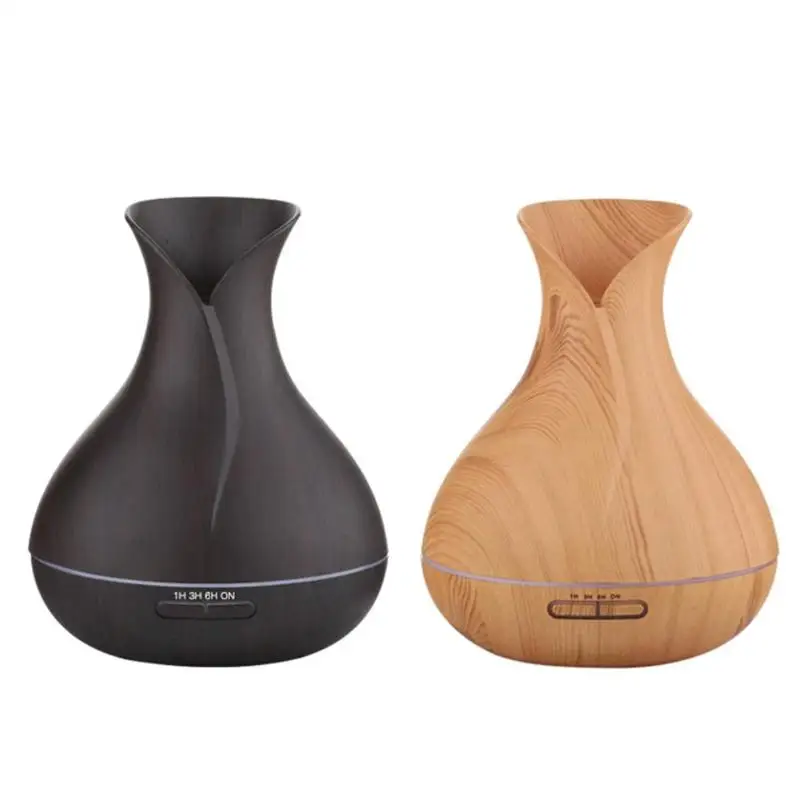 

450ml Wood Grain Aroma Essential Oil Diffuser Ultrasonic Air Humidifier 7 Color Changing LED Lights Mist Maker for Office Home