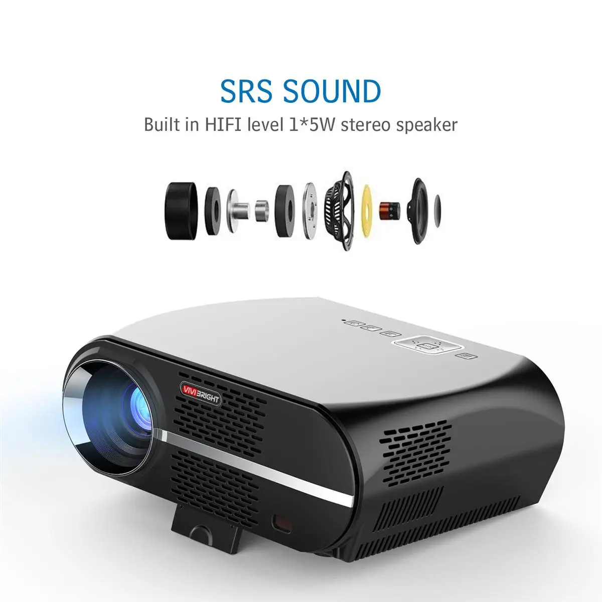 Светодиодный ЖК проектор Vivibright GP100 3500 лм 1280*800 пикселей 1080P HD VGA USB домашний