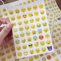 4 листа/Набор детских забавных мультяшных наклеек Emoji Cute 3 + многоцветный