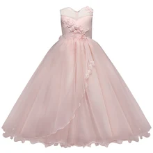 AmzBarley Kids Girls' Dresses Formal Prom Ball Gown Girl Lace Sleeveless Tulle Flower Princess Party wedding Maxi Dress flower girl dresses wedding ball gown sleeveless curl wedding princess girl dress