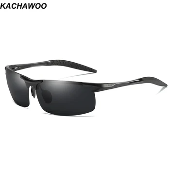 

Kachawoo Polarized Sunglasses Men Driving Aluminium Magnesium Rimless Sun Glasses Male High Quality Birthday Gift