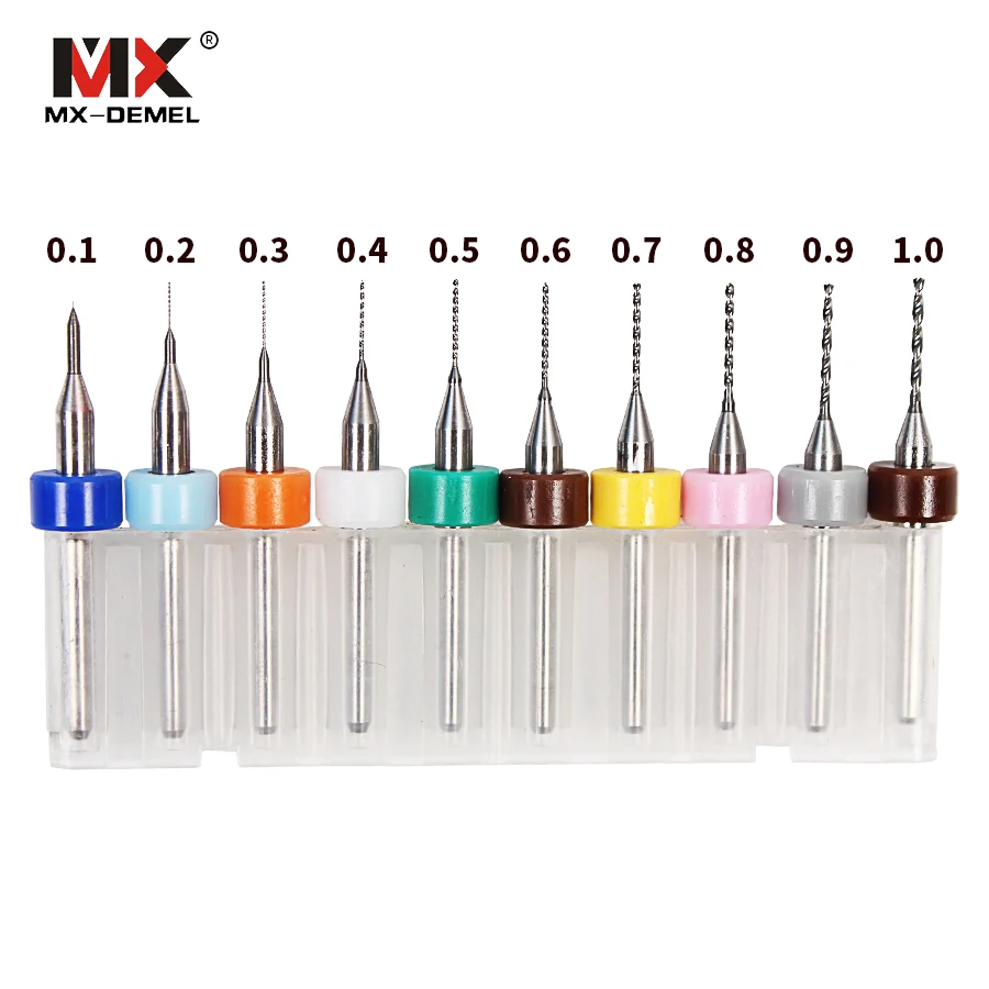 

10Pcs Drill Bit Hard Alloy PCB Print Circuit Board Carbide Micro Drill Bits Tool 0.1 to 1mm for CNC Woodworking Tools