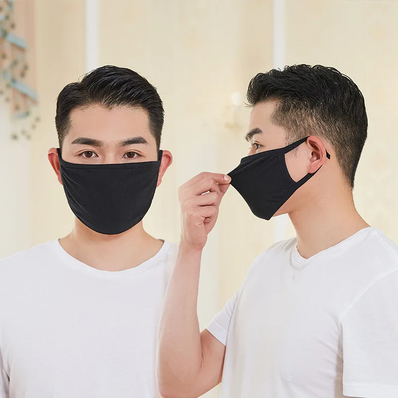 

Man Black Double-deck Dustproof Mask Dust Respirator Washable Reusable Masks Winter Outdoors Cycling Dustproof Keep Warm Mask