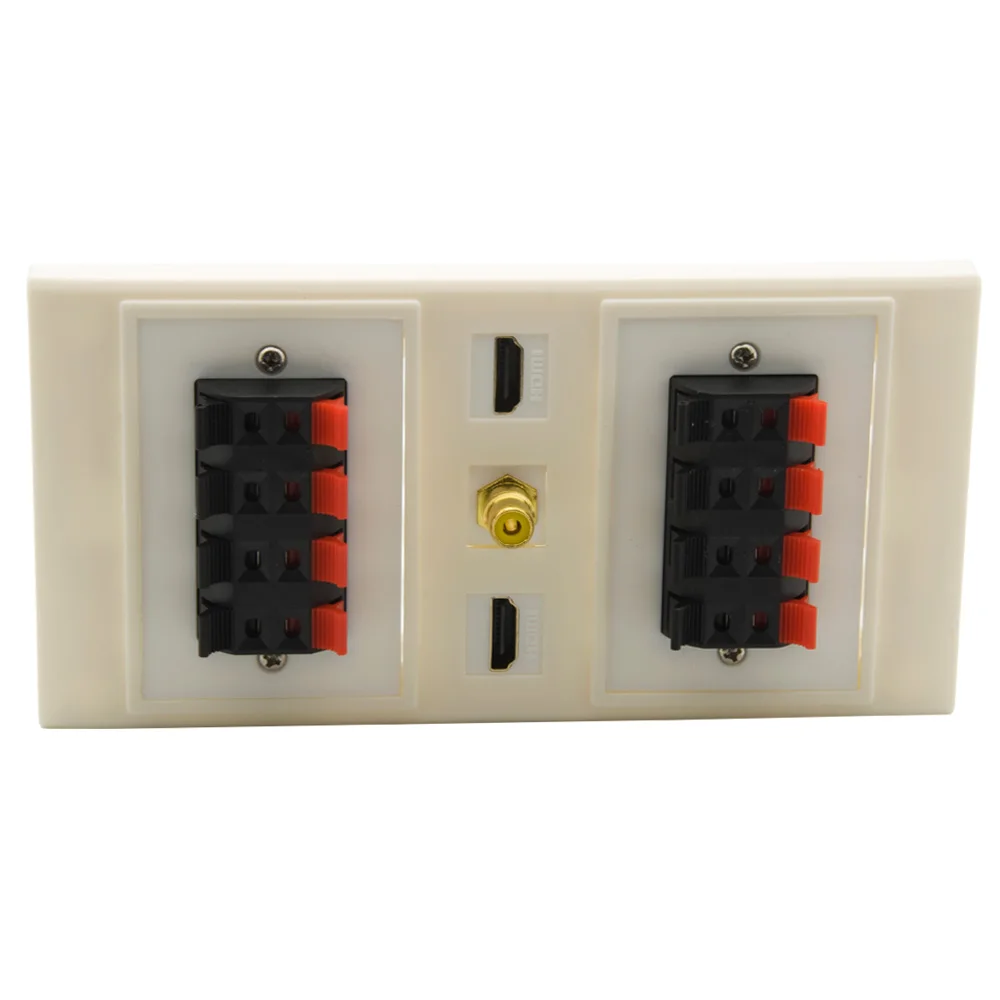 Dual 86 Spring Clip Style 8.1 Speaker Banana Sound Box Wall Plate Support Customization Panel