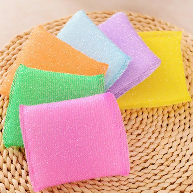 

4 Pieces Kitchen Cleaning Spong Towels Nonstick Oil Scouring Pad Oil Cleaning Cloth Washing Cloth Towel Brush Bowl colour random