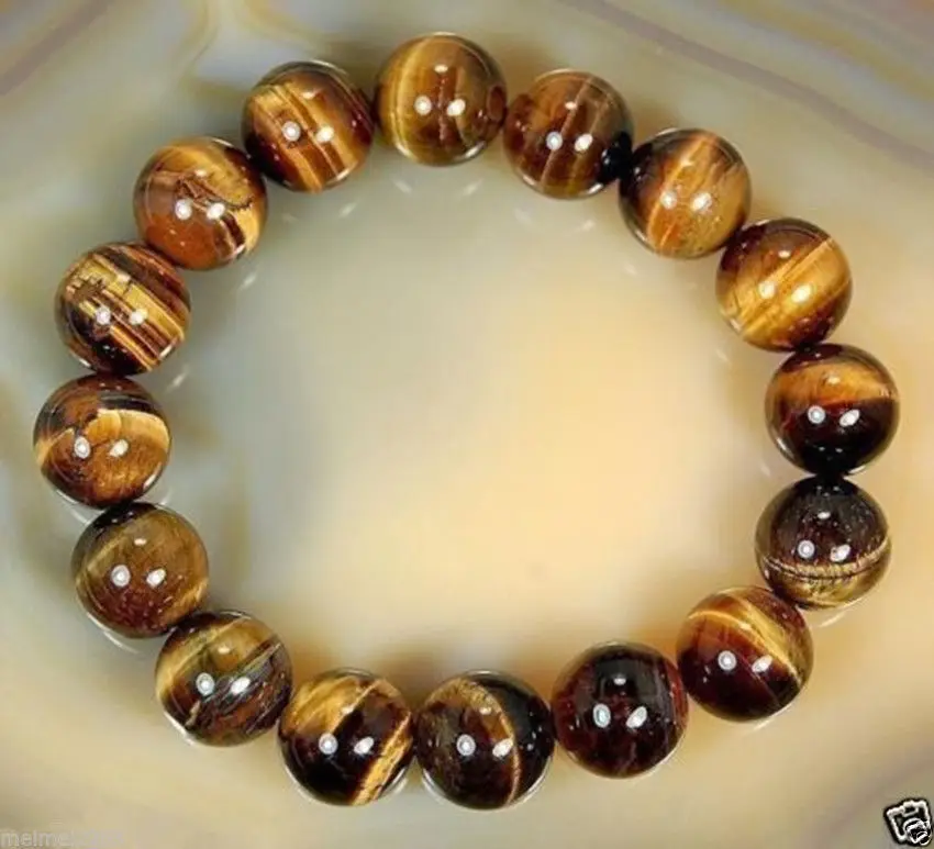 

8mm Natural African Roar Natural Tiger Eye Round Beads bracelet 7.5''