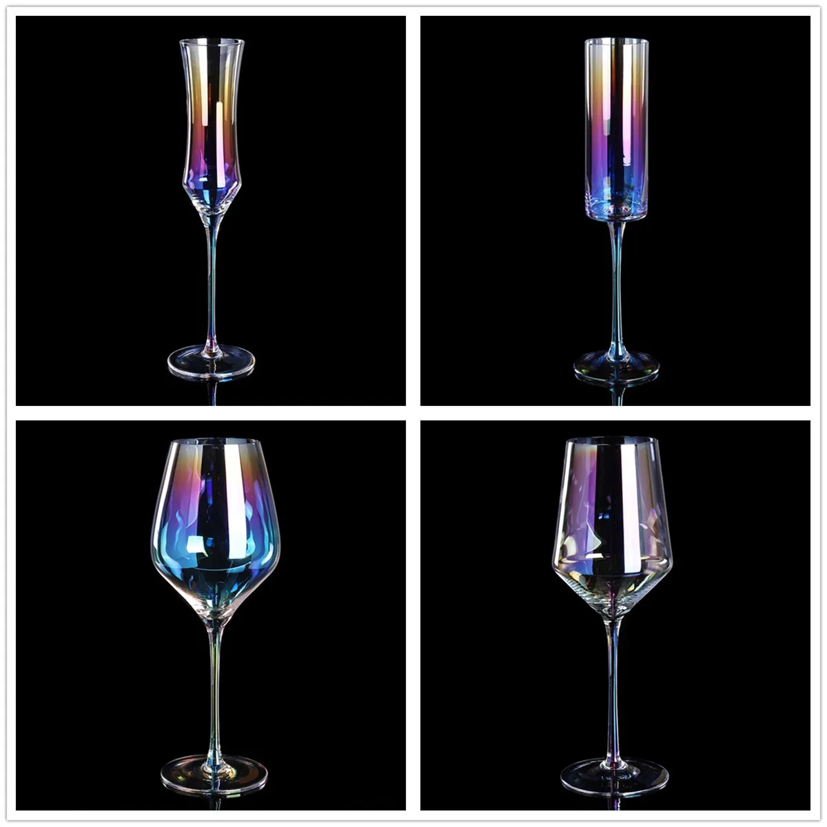 

1Pcs Rainbow Wine Glass Crystal Cocktail Glasses Champagne Flute Brandy Glass Drinking Cup Bar Hotel Party Wedding Drinkware