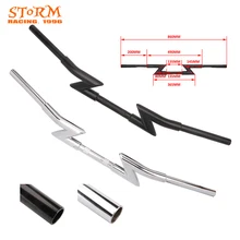 Мотоцикл 25 мм* 860 мм черный хром Ретро Ручка Руль Z бар руль для Harley BMW Honda Kawasaki Suzuki Yamaha