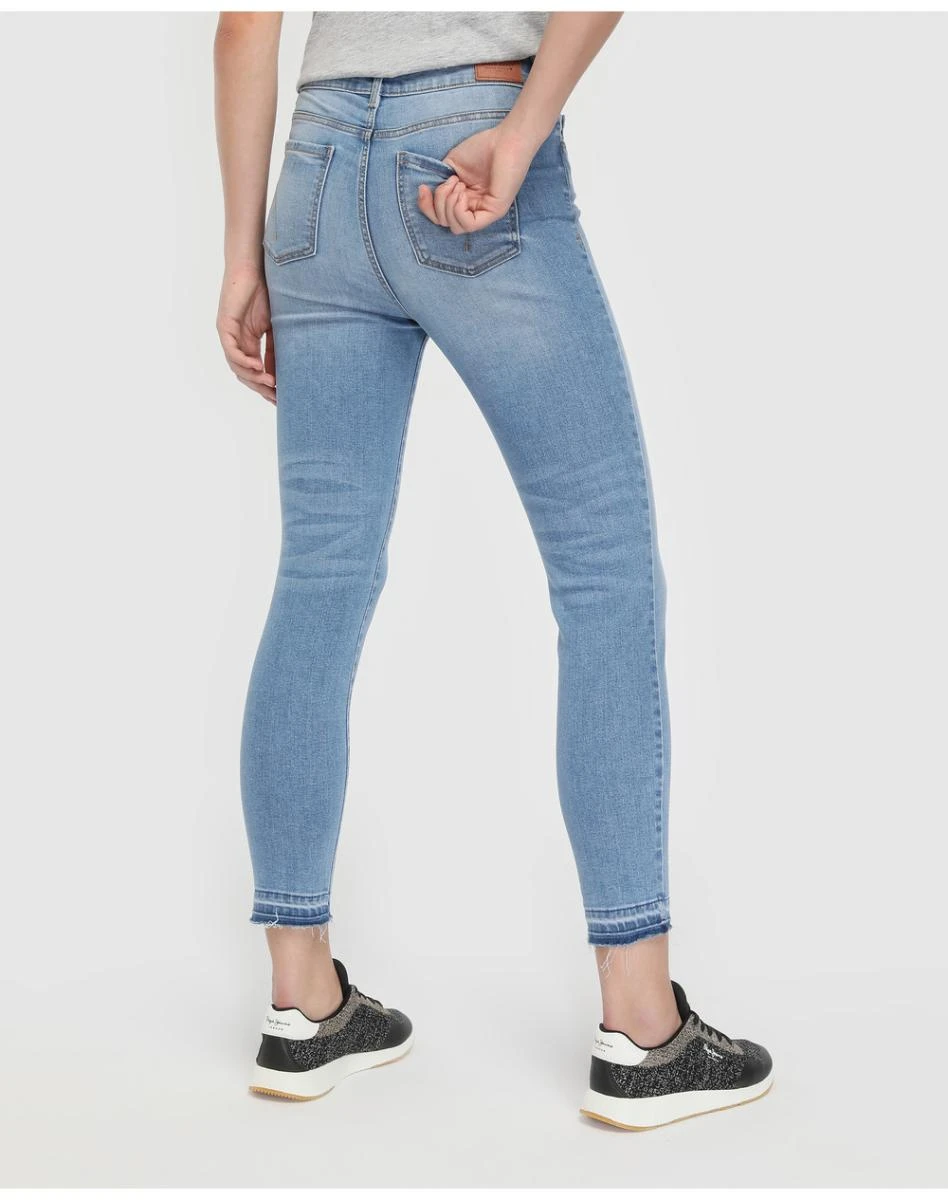 Vaquero pitillo cropped de Green Coast|Pantalones vaqueros| - AliExpress