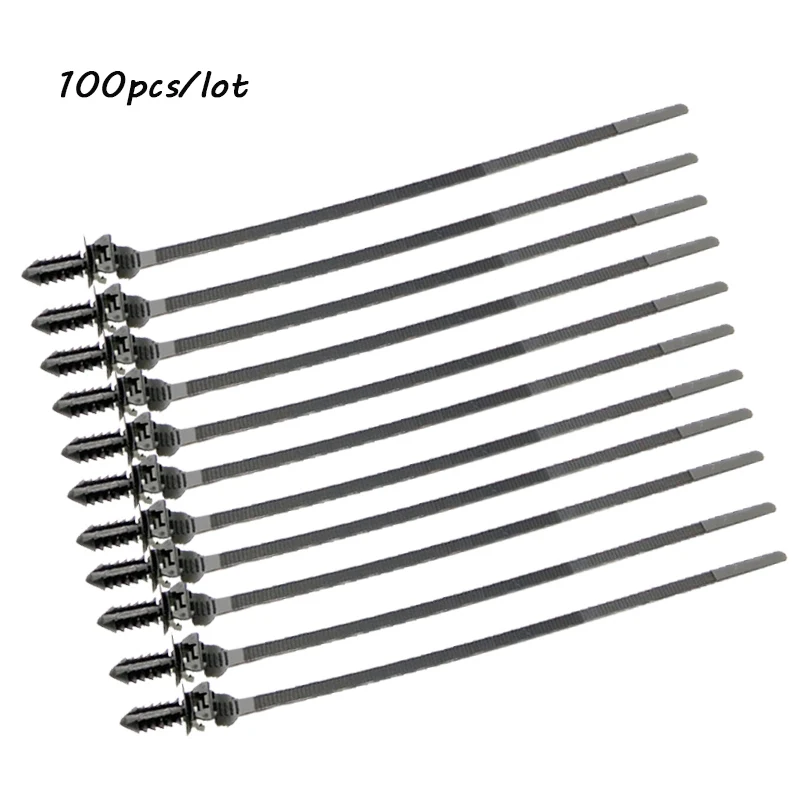 

100Pcs 4.6*185mm Releasable Self-locking Plastic Nylon Cable Ties Car clips
