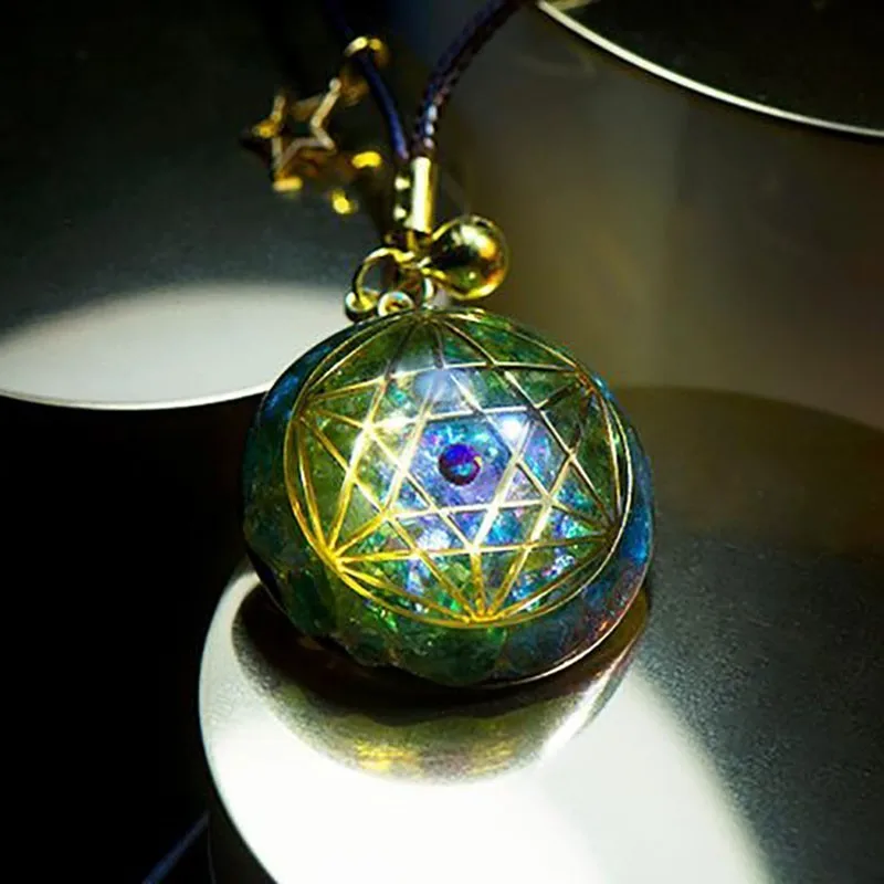 Orgonite Life Source Pendant Energy Crystal Reiki Healing Necklace Improve Luck 