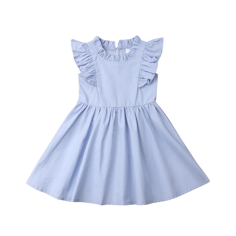 Blue Dress For Girls Toddler Baby Girls Sleeveless Dress 2019 New